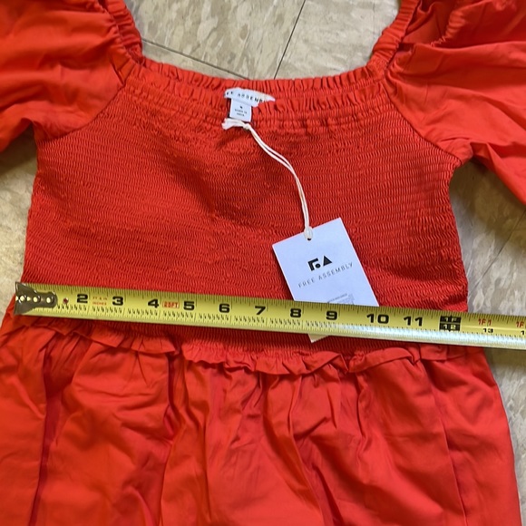 NWT Free Assembly Women's Smocked Midi Dress with Convertible Sleeves - Picture 9 of 10